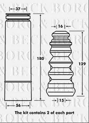 Borg & beck BPK7081 Bellow and bump for 1 shock absorber BPK7081: Buy near me in Poland at 2407.PL - Good price!
