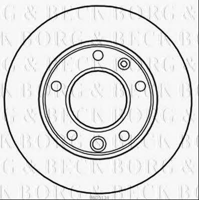 Borg & beck BBD5134 Front brake disc ventilated BBD5134: Buy near me in Poland at 2407.PL - Good price!