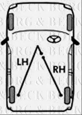 Borg & beck BKB1374 Parking brake cable, right BKB1374: Buy near me in Poland at 2407.PL - Good price!