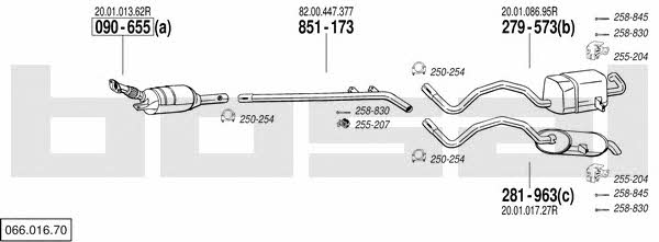  066.016.70 Exhaust system 06601670: Buy near me in Poland at 2407.PL - Good price!