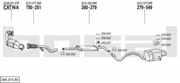 Bosal 066.015.80 Exhaust system 06601580: Buy near me at 2407.PL in Poland at an Affordable price!