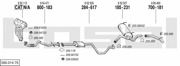Bosal 060.014.75 Exhaust system 06001475: Buy near me at 2407.PL in Poland at an Affordable price!