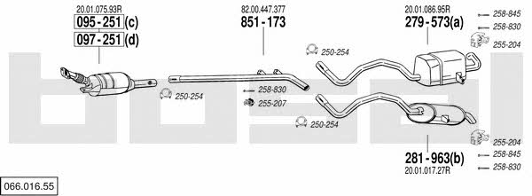  066.016.55 Exhaust system 06601655: Buy near me in Poland at 2407.PL - Good price!