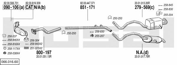 Bosal 066.016.60 Układ wydechowy 06601660: Atrakcyjna cena w Polsce na 2407.PL - Zamów teraz!