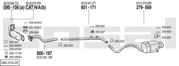  066.016.25 Exhaust system 06601625: Buy near me in Poland at 2407.PL - Good price!