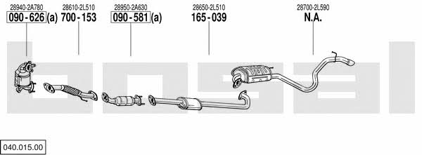  040.015.00 Exhaust system 04001500: Buy near me in Poland at 2407.PL - Good price!