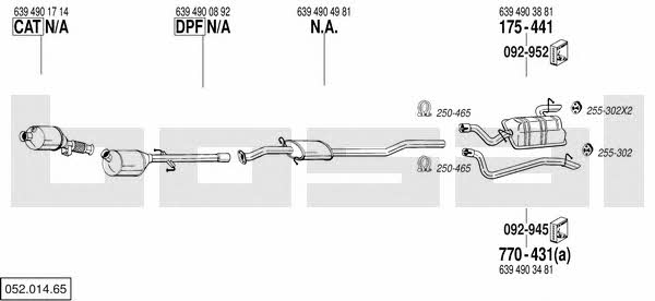  052.014.65 Exhaust system 05201465: Buy near me in Poland at 2407.PL - Good price!