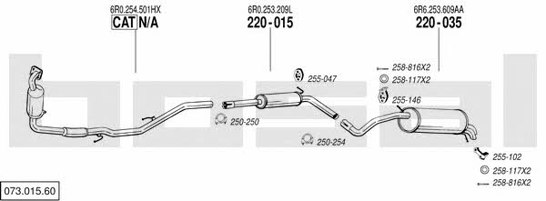  073.015.60 Exhaust system 07301560: Buy near me in Poland at 2407.PL - Good price!