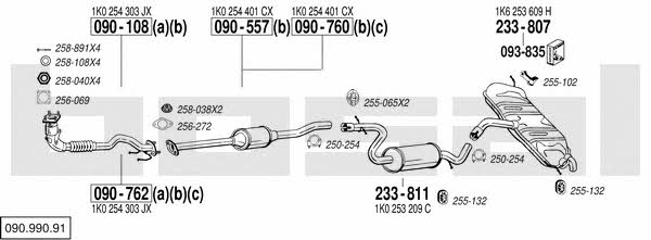  090.990.91 Exhaust system 09099091: Buy near me in Poland at 2407.PL - Good price!