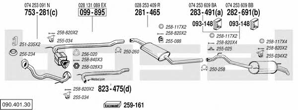  090.401.30 Exhaust system 09040130: Buy near me in Poland at 2407.PL - Good price!