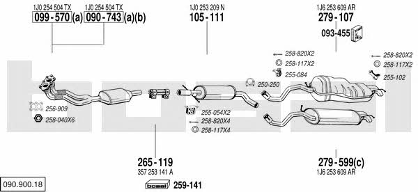  090.900.18 Exhaust system 09090018: Buy near me in Poland at 2407.PL - Good price!