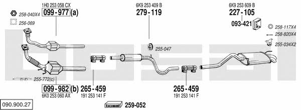 Bosal 090.900.27 Abgasanlage 09090027: Bestellen Sie in Polen zu einem guten Preis bei 2407.PL!