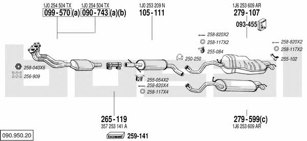  090.950.20 Exhaust system 09095020: Buy near me in Poland at 2407.PL - Good price!