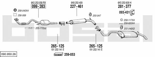  090.950.26 Система випуску відпрацьованих газів 09095026: Приваблива ціна - Купити у Польщі на 2407.PL!