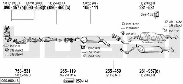  090.960.16 Exhaust system 09096016: Buy near me in Poland at 2407.PL - Good price!