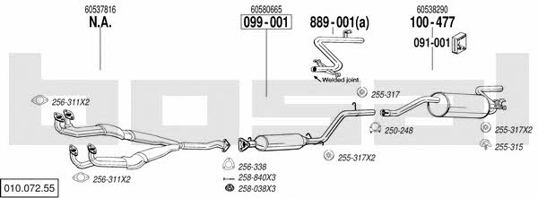  010.072.55 Exhaust system 01007255: Buy near me in Poland at 2407.PL - Good price!