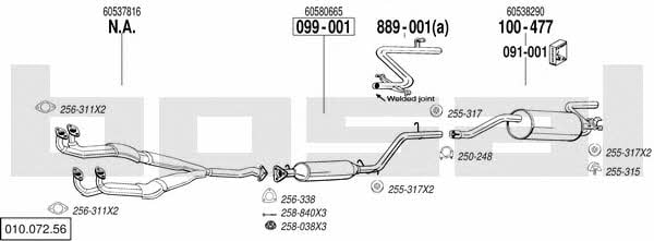  010.072.56 Exhaust system 01007256: Buy near me in Poland at 2407.PL - Good price!
