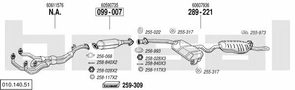 Bosal 010.140.51 Exhaust system 01014051: Buy near me at 2407.PL in Poland at an Affordable price!