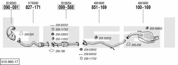 Bosal 010.960.17 Układ wydechowy 01096017: Atrakcyjna cena w Polsce na 2407.PL - Zamów teraz!