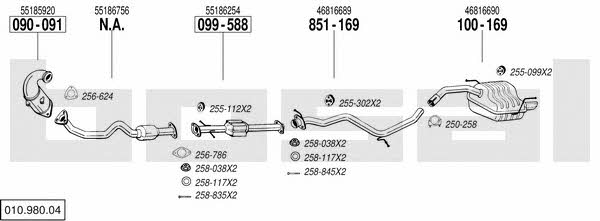  010.980.04 Система випуску відпрацьованих газів 01098004: Приваблива ціна - Купити у Польщі на 2407.PL!