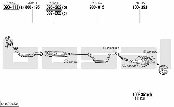  010.990.50 Exhaust system 01099050: Buy near me in Poland at 2407.PL - Good price!