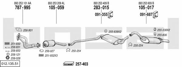Bosal 012.135.51 Exhaust system 01213551: Buy near me at 2407.PL in Poland at an Affordable price!