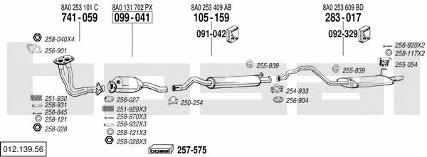 Bosal 012.139.56 Exhaust system 01213956: Buy near me at 2407.PL in Poland at an Affordable price!