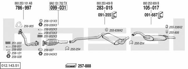  012.143.51 Exhaust system 01214351: Buy near me in Poland at 2407.PL - Good price!