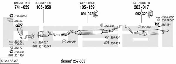  012.168.37 Exhaust system 01216837: Buy near me in Poland at 2407.PL - Good price!
