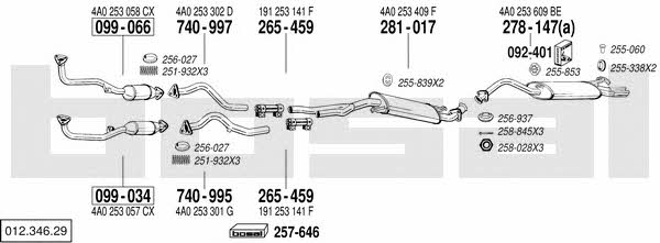  012.346.29 Exhaust system 01234629: Buy near me in Poland at 2407.PL - Good price!