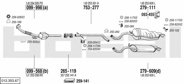  012.353.67 Exhaust system 01235367: Buy near me in Poland at 2407.PL - Good price!