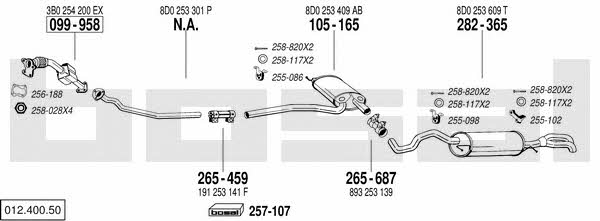 Bosal 012.400.50 Exhaust system 01240050: Buy near me at 2407.PL in Poland at an Affordable price!