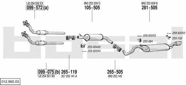  012.960.03 Exhaust system 01296003: Buy near me in Poland at 2407.PL - Good price!