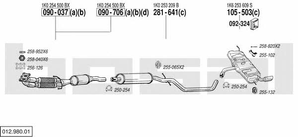 Bosal 012.980.01 Układ wydechowy 01298001: Atrakcyjna cena w Polsce na 2407.PL - Zamów teraz!