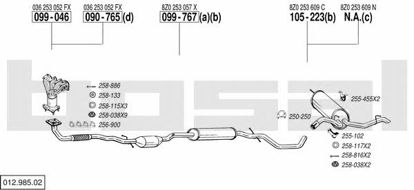 Bosal 012.985.02 Exhaust system 01298502: Buy near me at 2407.PL in Poland at an Affordable price!