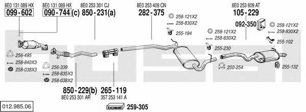 Bosal 012.985.06 Układ wydechowy 01298506: Atrakcyjna cena w Polsce na 2407.PL - Zamów teraz!