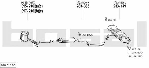  090.013.05 Exhaust system 09001305: Buy near me in Poland at 2407.PL - Good price!