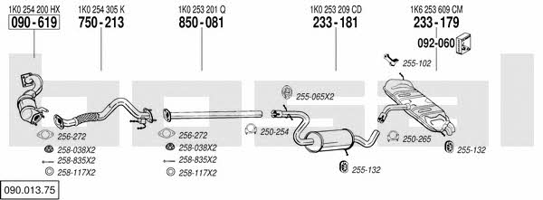  090.013.75 Exhaust system 09001375: Buy near me in Poland at 2407.PL - Good price!