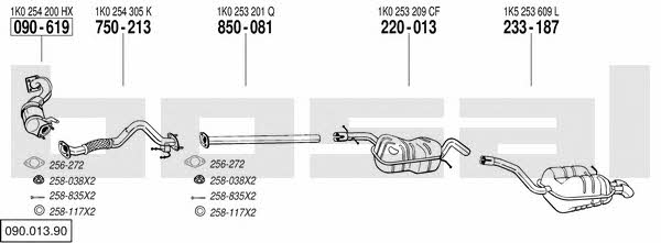  090.013.90 Exhaust system 09001390: Buy near me in Poland at 2407.PL - Good price!