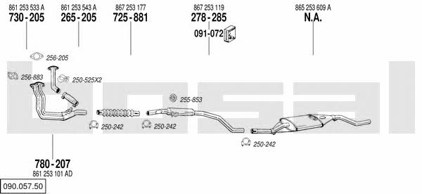  090.057.50 Exhaust system 09005750: Buy near me in Poland at 2407.PL - Good price!