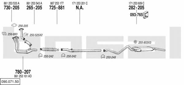  090.071.50 Exhaust system 09007150: Buy near me in Poland at 2407.PL - Good price!