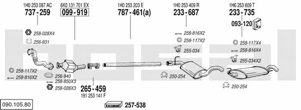  090.105.80 Układ wydechowy 09010580: Dobra cena w Polsce na 2407.PL - Kup Teraz!