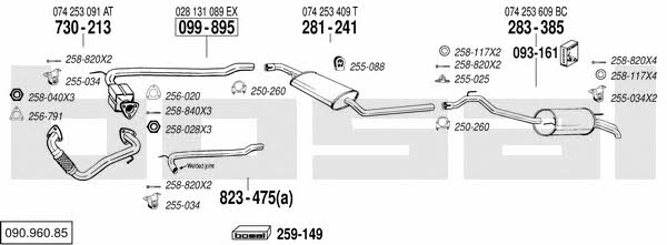 Bosal 090.960.85 Układ wydechowy 09096085: Atrakcyjna cena w Polsce na 2407.PL - Zamów teraz!