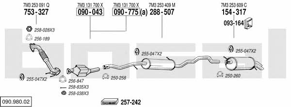  090.980.02 Exhaust system 09098002: Buy near me in Poland at 2407.PL - Good price!