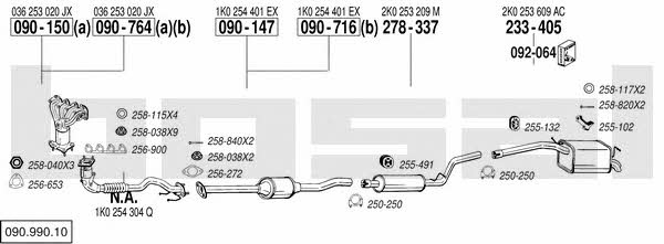  090.990.10 Exhaust system 09099010: Buy near me in Poland at 2407.PL - Good price!