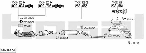 Bosal 090.992.50 Układ wydechowy 09099250: Atrakcyjna cena w Polsce na 2407.PL - Zamów teraz!