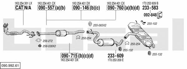  090.992.61 Exhaust system 09099261: Buy near me in Poland at 2407.PL - Good price!