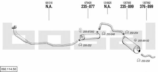  092.114.50 Exhaust system 09211450: Buy near me in Poland at 2407.PL - Good price!