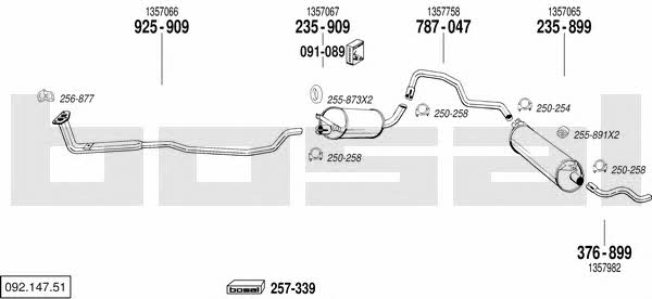  092.147.51 Exhaust system 09214751: Buy near me in Poland at 2407.PL - Good price!