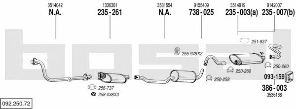  092.250.72 Exhaust system 09225072: Buy near me in Poland at 2407.PL - Good price!